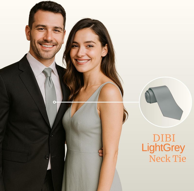 DIBI Solid Color Ties for Men, Formal Mens Ties, Neck Tie, Classic Tie for Boys Women Teens, Wedding Business Costume Necktie - Image 4